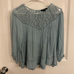 Forever 21 flowy shirt light blue